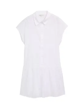 Embroidered dot shirt dress female