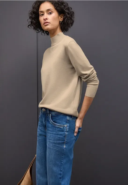Pullover mit Turtleneck female Beige - Street One - FashionsVida