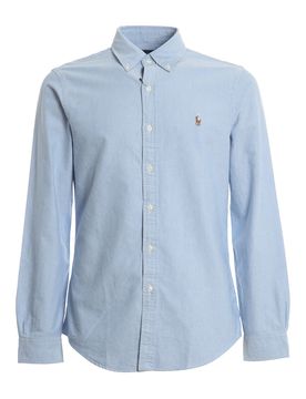 Camicia in cotone con colletto button down