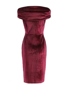 Off-the-shoulder Dress Elegant Velvet Sheath Evening Dress Off Shoulder Backless for Cocktail Parties Proms Velvet Dress - Aliexpress - FashionsVida