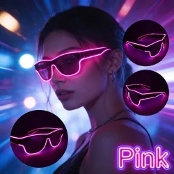 Pieza Gafas LED Neón Brillantes, Opciones Multicolor, Material de Plástico, Uso Cómodo, Alimentadas por Batería, Unisex, Concierto Carnaval Fiesta