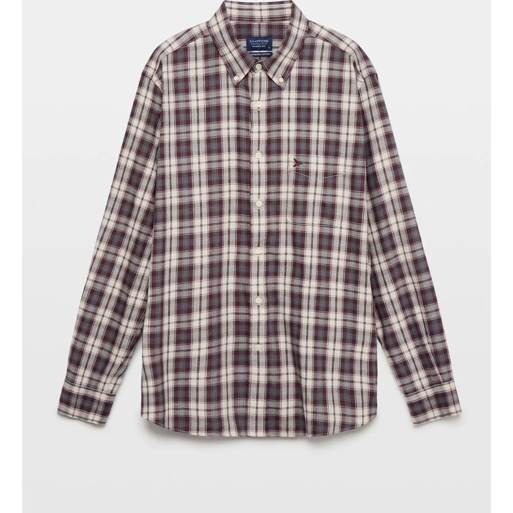 Camisa de hombre en twill de cuadros classic fit - Lloyd's - FashionsVida