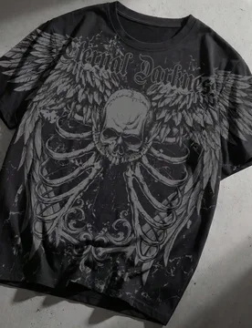 Camiseta de manga corta con estampado y ajuste holgado para hombres - Shein - FashionsVida