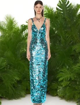 Glitter Sequins Women Prom Dress Luxury Light Blue Sexy Stripe Sleeveless Long Party Gown Formal Birthday Red Carpet Robe - Aliexpress - FashionsVida
