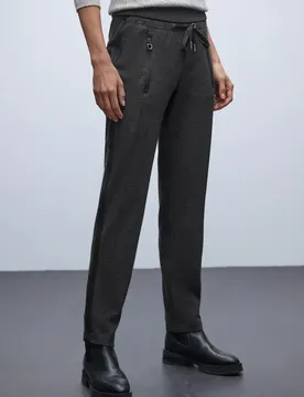 Loose Fit Hose mit Tape female Schwarz