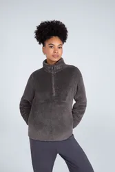 Teddy Womens Half Zip Fleece - Green - Green - Size: 14