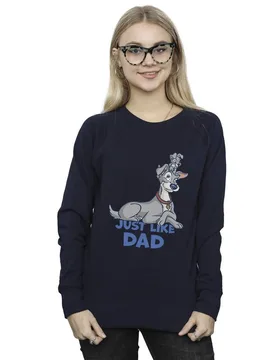 Women's Lady & The Tramp Just Like Dad Sweatshirt in Navy Size: Small - Navy - Size: S - Disney - FashionsVida
