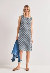 Knielanges Kleid mit Raffung female Blau