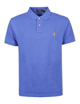 Polo in cotone piqué blu chiaro