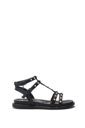 Womens Leytona Black Sandals Faux Leather - Size Eu 38