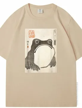 Grumpy Frog Japanese Art Oversized T-Shirt Unisex Adults Men Black Overfit Short Sleeve High End Men's Clothing T Shirt Y2K - Aliexpress - FashionsVida