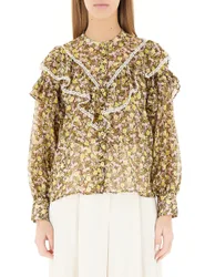 Blusa con volants VERDE OLIVA 42