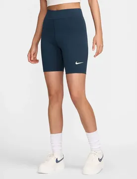 Sportswear Classic High-Waisted 8" Biker Damen Tights, blau US: S