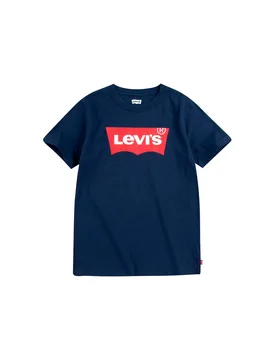 T-shirt Levi's blu mezza manica con logo batwing rosso - Levis - FashionsVida
