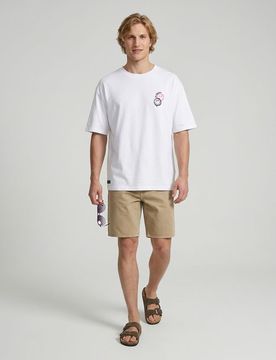 T-shirt in cotone con stampa sul retro SmileyWorld® - bianco