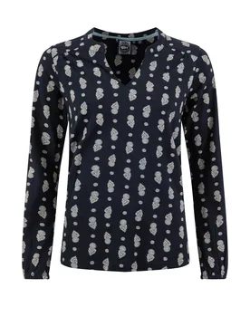 Weird Fish Brooke Printed V Neck Jersey Top Size 18 - new-arrivals all new-arrivals womens women women all-womens women tshirts-and-tops women tshirts - Twilight - FashionsVida