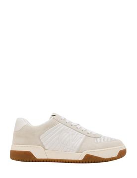 Sparry' Suede Sneakers with Quilted and Perforated Leather Inserts, Embossed 'VLogo Signature' on the Side, Front Lace-up Closure, Rubber Sole