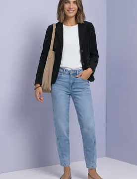 Blazer aus Cord mit Reverskragen und Knöpfen female Schwarz - Street One - FashionsVida