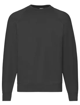 Mens Raglan Sleeve Belcoro Sweatshirt (Black) Cotton - Size Small - Fruit of the loom - FashionsVida