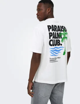 Pure Cotton Pasadena T-Shirt White Mix male - ONLY & SONS - FashionsVida
