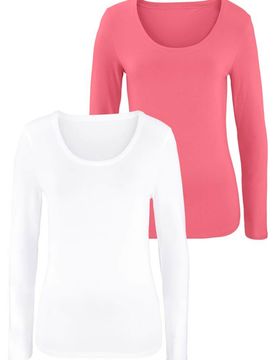 VIVANCE Camiseta salmón / blanco