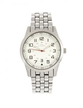 Mens Garrison Bracelet Watch W/date - White Stainless Steel - One Size - Elevon - FashionsVida