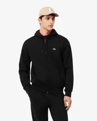Mens Long Sleeve Logo Detail Hoodie In Black Cotton - Size Medium