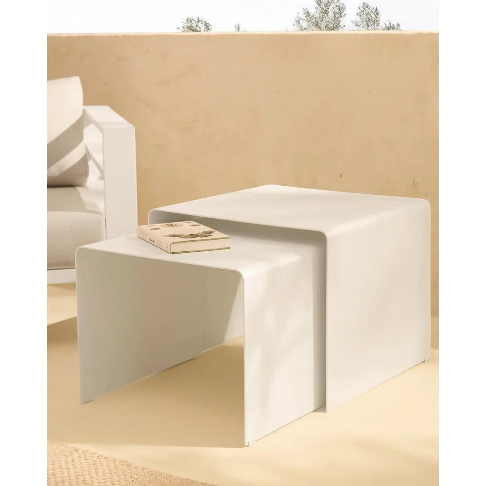 Set de 2 mesas auxiliares de jardín de aluminio Chicago - El Corte Inglés - FashionsVida
