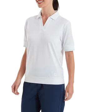 Polo Texture Knit, weiss/iceblau m - FootJoy - FashionsVida