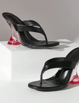 Sandalias de cuña con tira en forma de chancla, estilo casual y elegante para mujer - Shein - FashionsVida