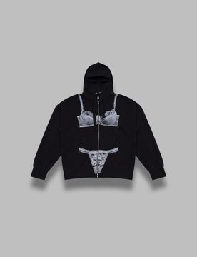 VAQUERA trompe l'oeil zip hoodie