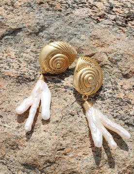 Trendy Retro Natural Pearl Conch Earrings Niche Design Dangle Earrings for Women Goth Accessories - Aliexpress - FashionsVida