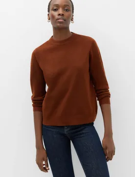 Air-Yarn Crew Neck Jumper Chestnut female - M&S - FashionsVida