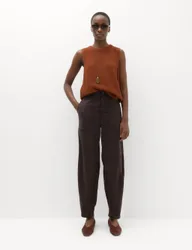 Lyocell Rich Utility Barrel Leg Trousers Chocolate female