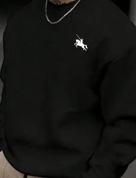 Sudadera casual de cuello redondo de unicolor para hombres, versátil para otoño/invierno - Shein - FashionsVida