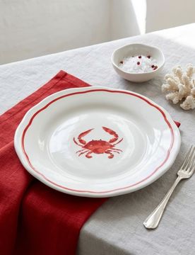 Piatto in ceramica con stampa - rosso