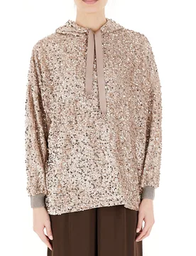 Dixie Felpa con strass BEIGE S - Dixie - FashionsVida