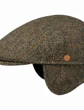 Sidney Plus Harris Tweed Flat Cap by - brown-olive - Herren - Size: S (54-55 cm) - Mayser - FashionsVida