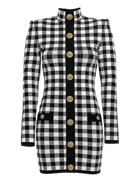 Balmain Abito in maglia Vichy