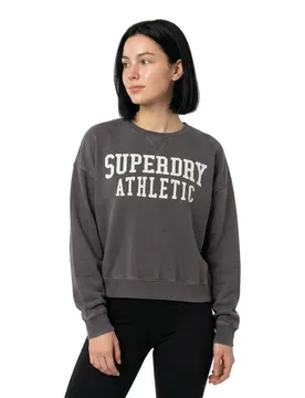 Sweat-shirt Athletic Essential Relaxed Applique Crew Charcoal XL