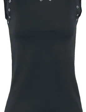 Gothic Top - Rivet Top - S bis XL - für Damen - Größe M - schwarz - Frauen - female - Gothicana by EMP - FashionsVida