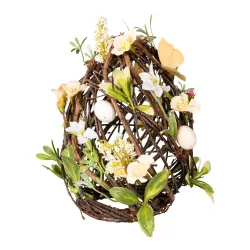 Deko-Ei „Frühling“ braun gruen