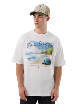 T-shirt à Manches Courtes Beach Graphic White L