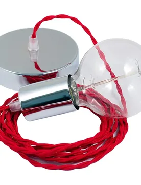 Cables Suspension Luminaire Tm09 2 M Red / Chrome Plated One Size - Creative - FashionsVida