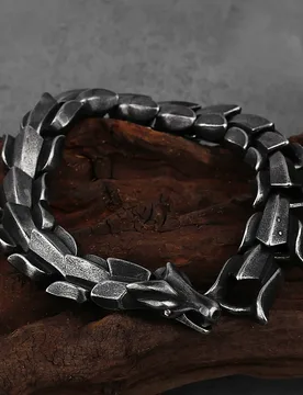 Vintage Viking Bracelet Stainless Steel Men Fashion Biker Nordic Viking Dragon Bracelet Odin Amulet Ouroboros Jewelry Gift - Aliexpress - FashionsVida