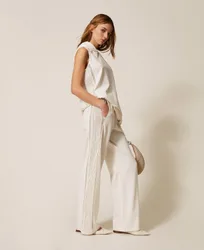 Pantalon en crêpe de Chine recyclé