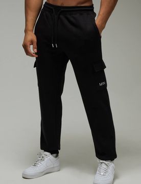 Herren Herren Active Regular Fit Cargo Jogger Hose Black Größe Large