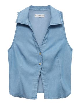 MANGO Blusa 'Bianca' azul denim