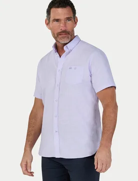 Classic Short Sleeve Linen Mens Shirt - - Size: XL - Raging Bull - FashionsVida