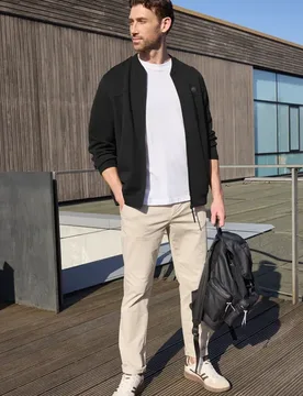 Street One Piquee Blouson male Schwarz - Street One MEN - FashionsVida